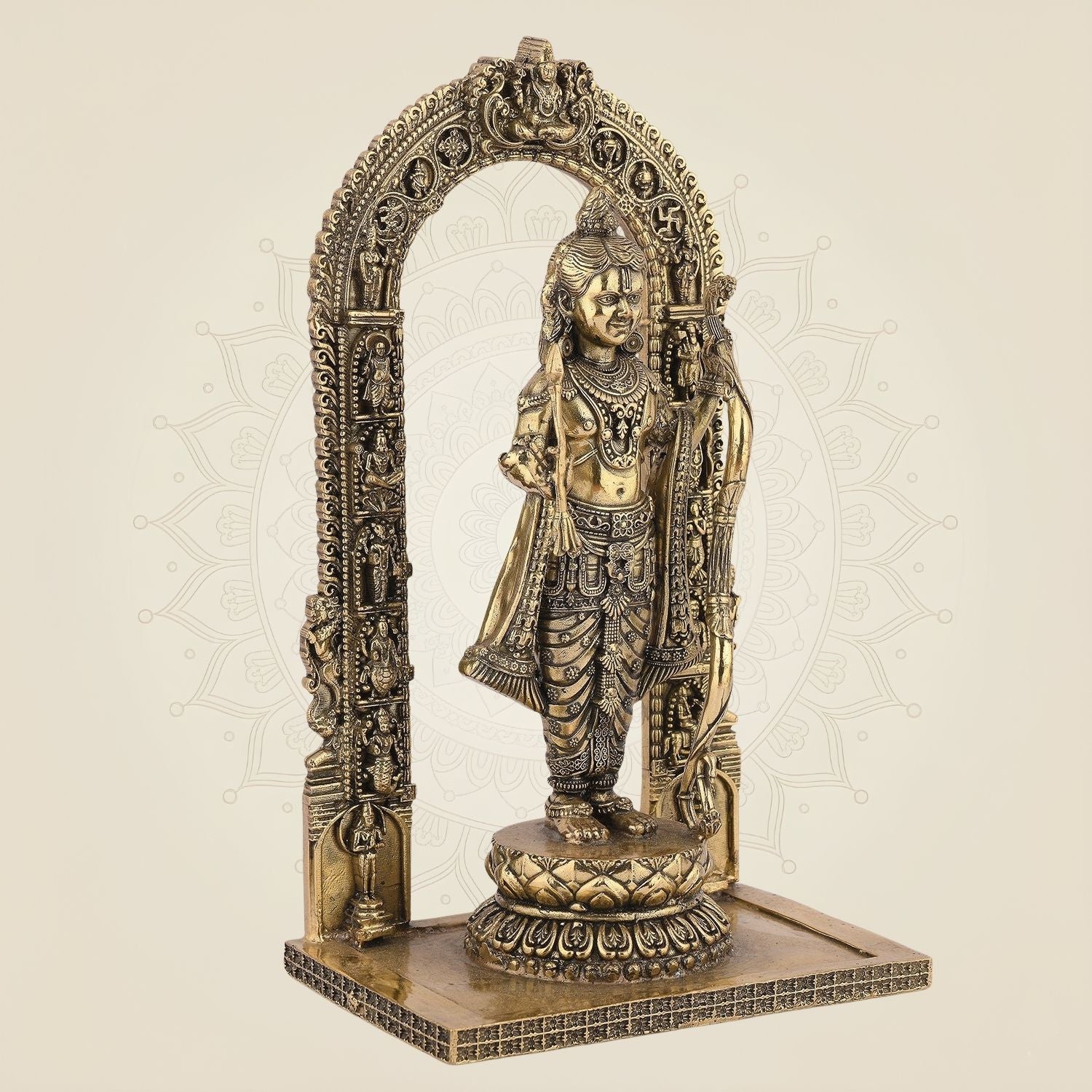 Ram Lalla Brass Idol – 7.75" Handcrafted Symbol of Divinity, Pure Brass Murti for Mandir