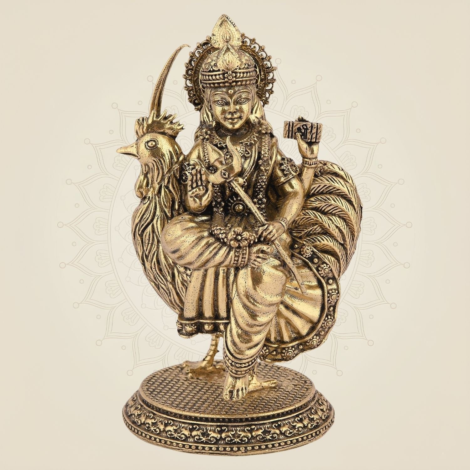 Bahuchar Mata Idol – 3.75" Handmade Pure Brass Murti Lightweight Artisan