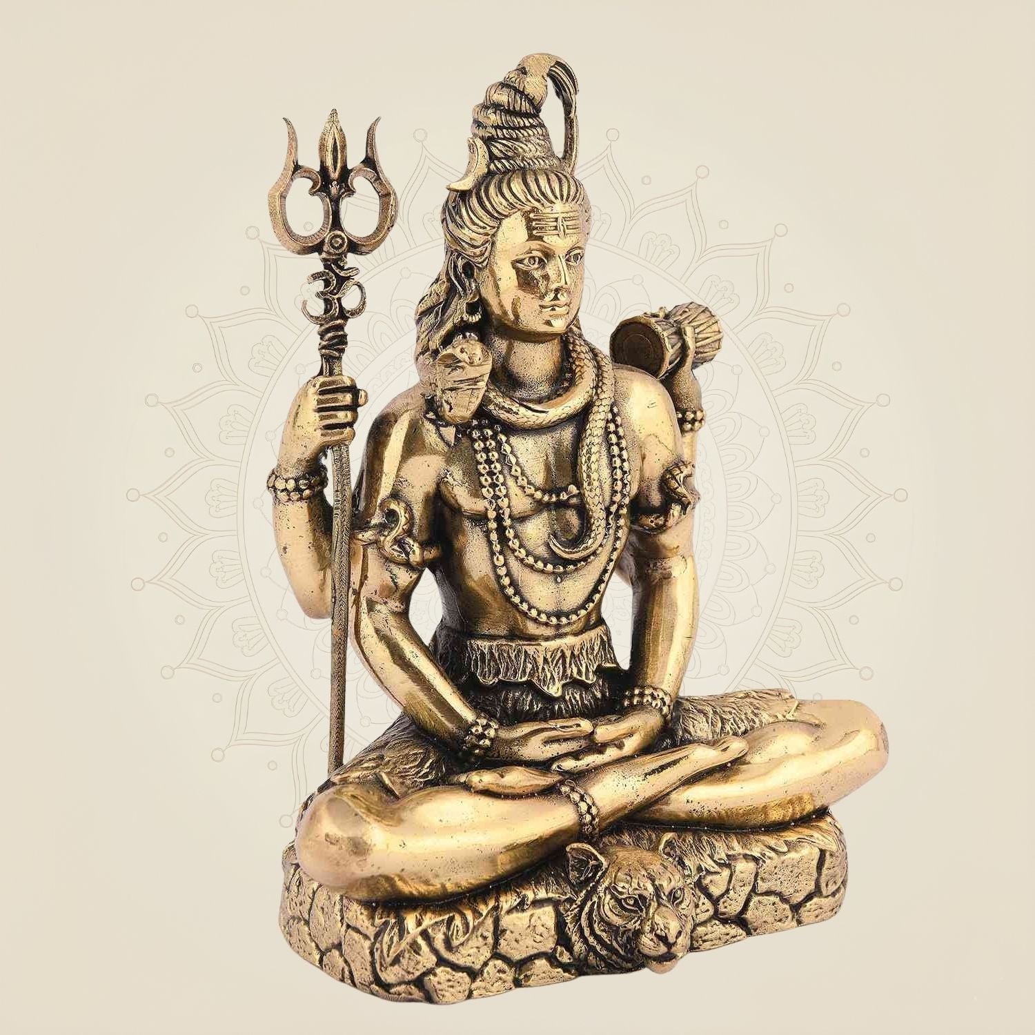 Lord Shiva Idol in Meditative Pose – 5" Pure Brass Statue Handcrafted & Spiritual Decor