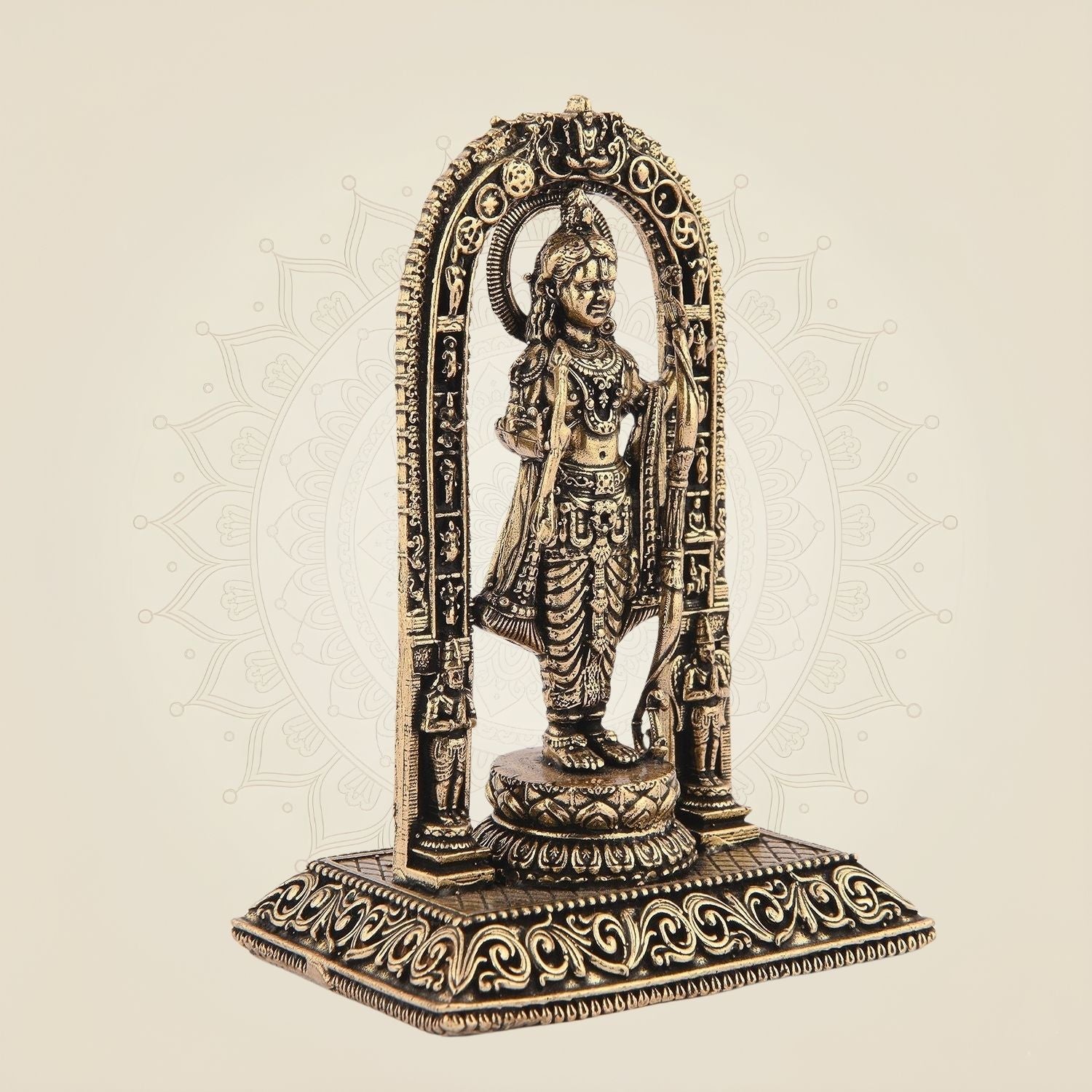 Ram Lalla Idol 3.75" Inch – Small Brass Blessing Murti for Pooja & Mandir Use