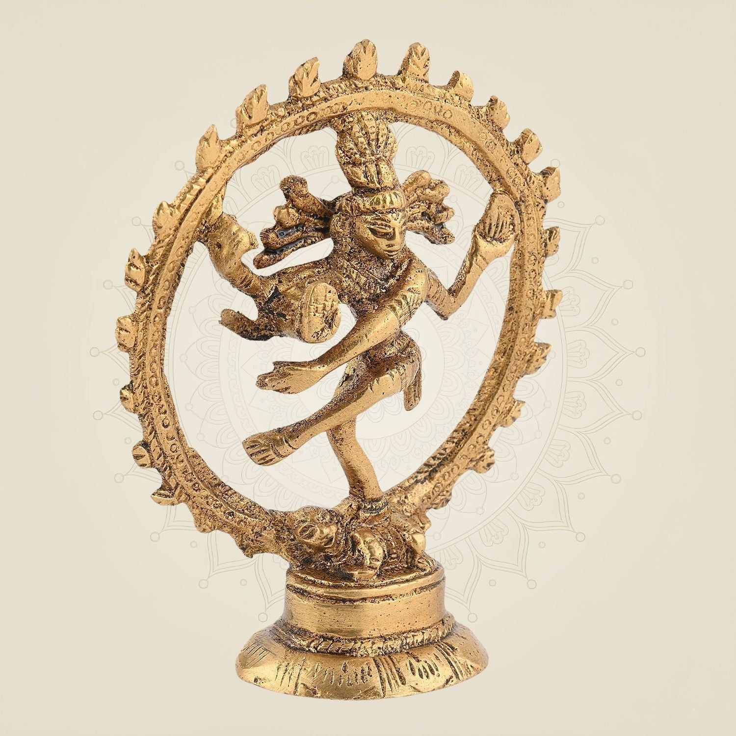 Nataraja Idol in Pure Brass Handcrafted Small Size 4" Divine Decor Statue