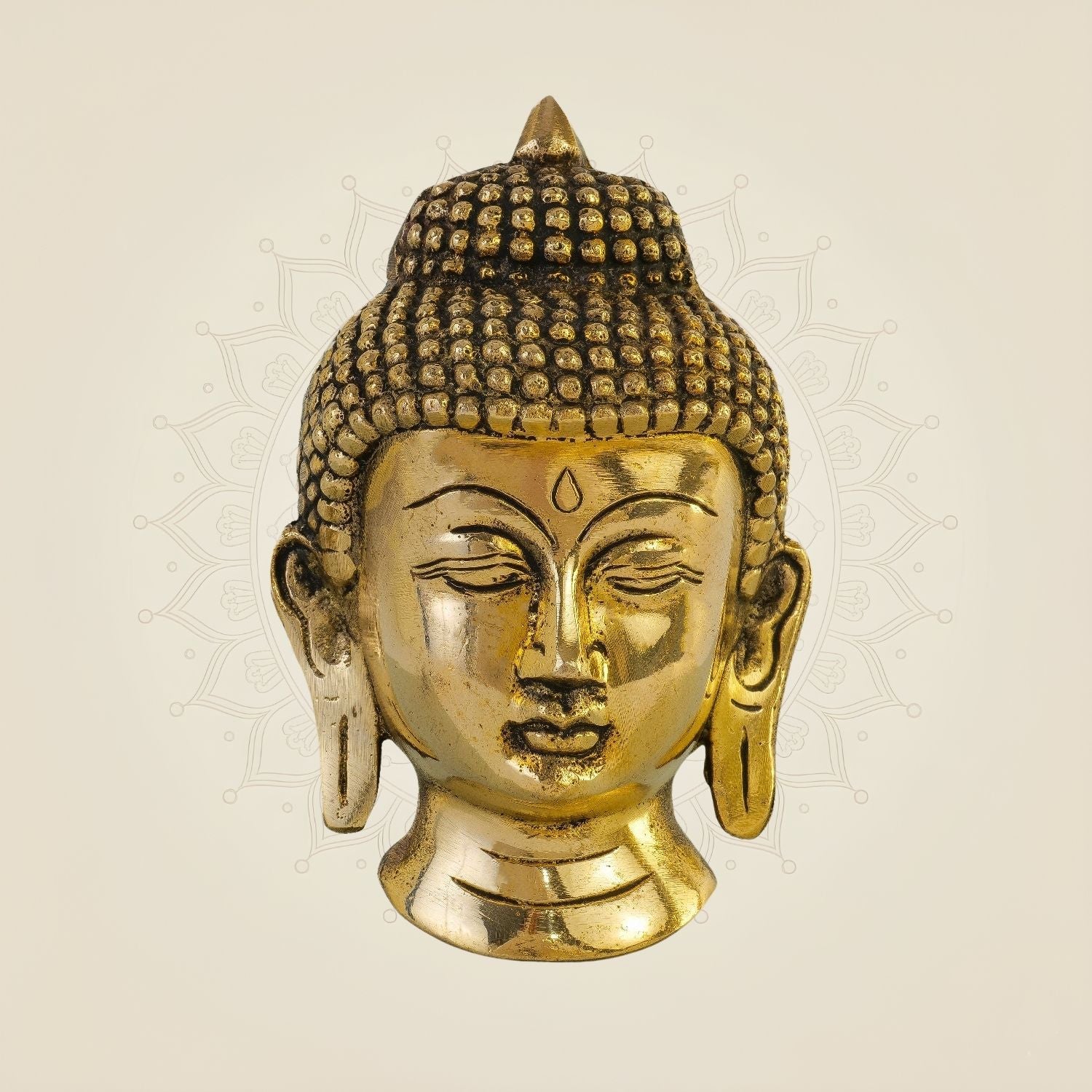 Buddha Wall Hanging – 5" Pure Brass Symbol of Wisdom & Peace