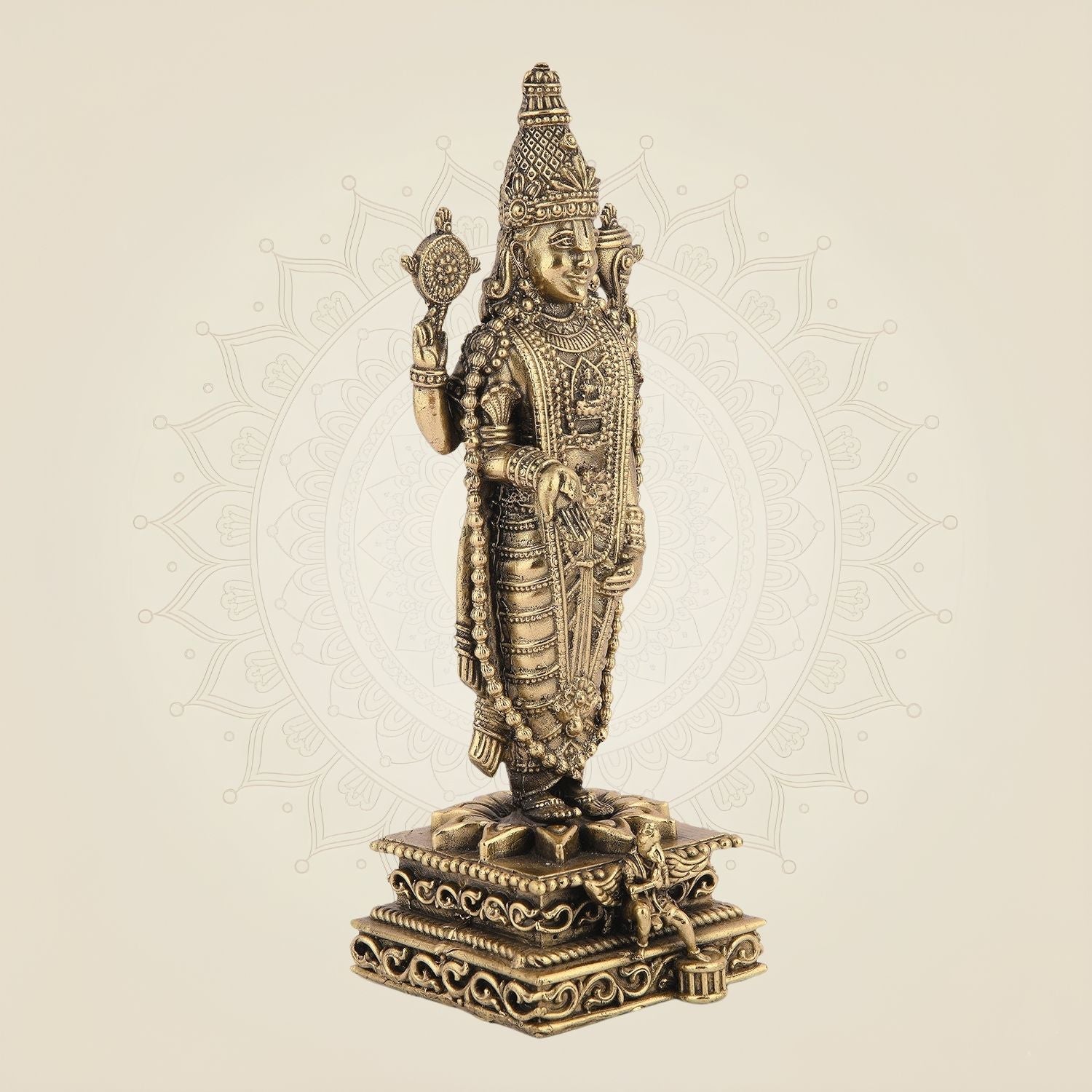 Tirupati Balaji Idol 7.75" – Superfine Pure Brass Murti for Goodness and Wealth