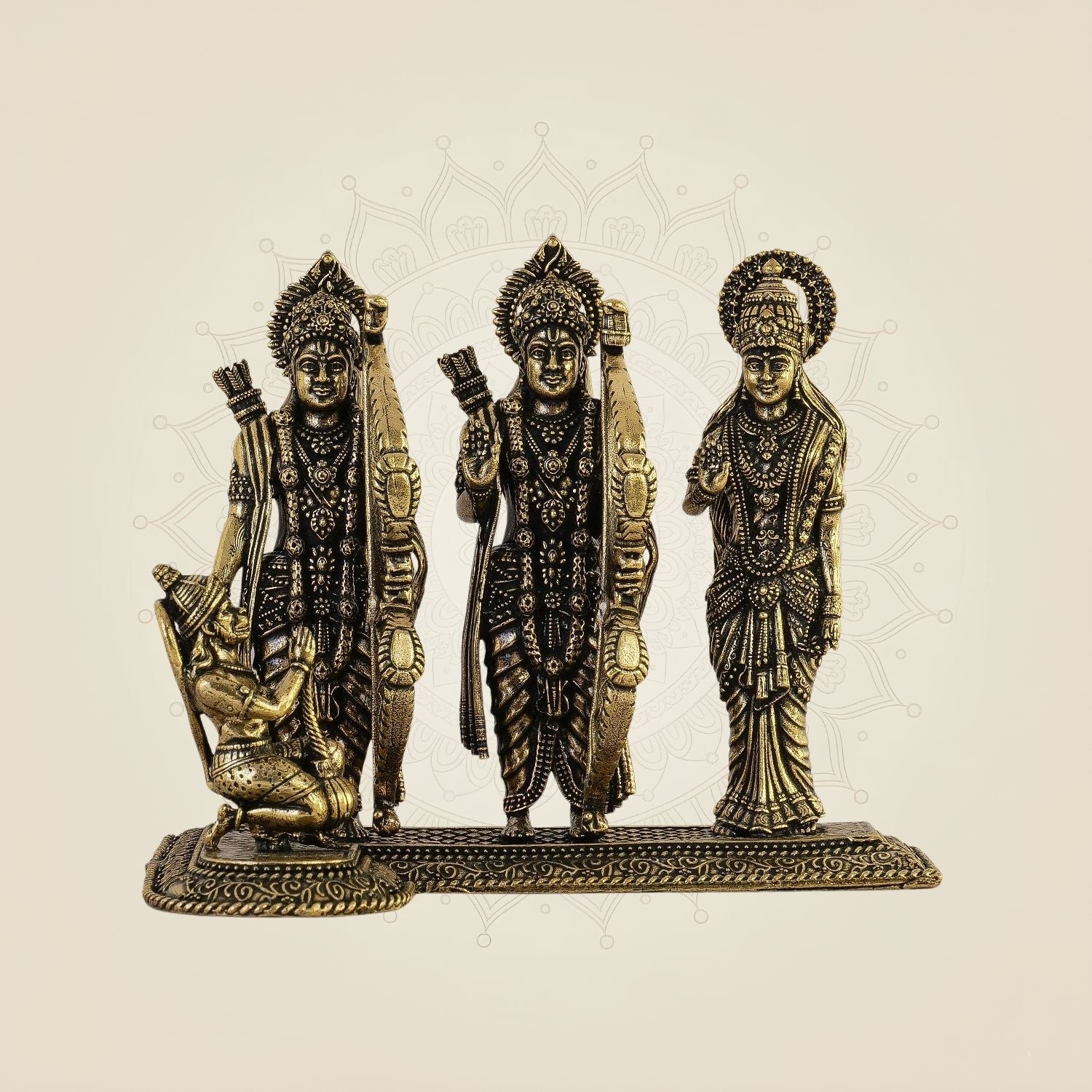 Ram Darbar Brass Idol – 3" Divine Ensemble in Pure Brass for Spiritual Ambience