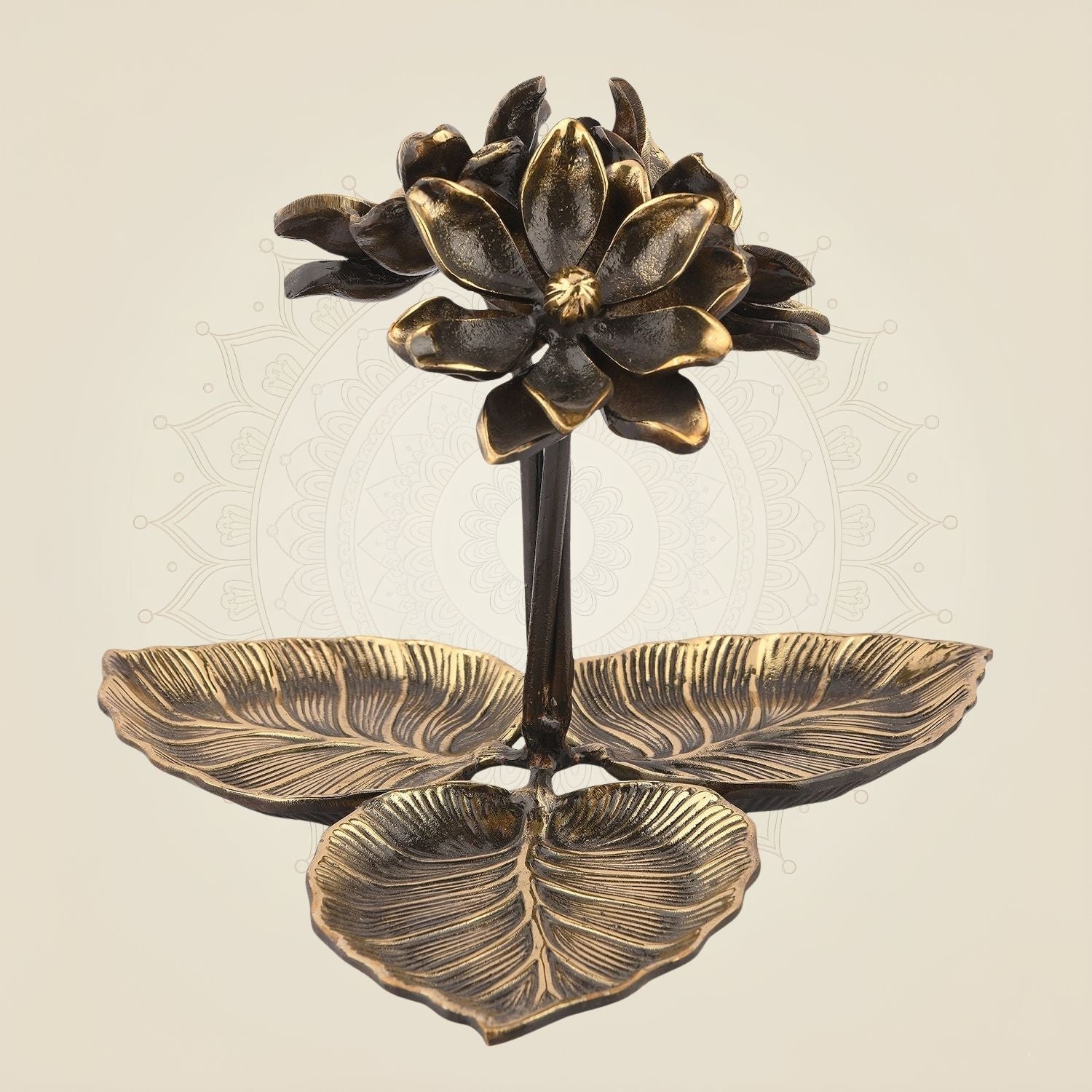 Handcrafted Brass Flower Decor 8"– Pure Brass Artisan Accent for Home Interiors