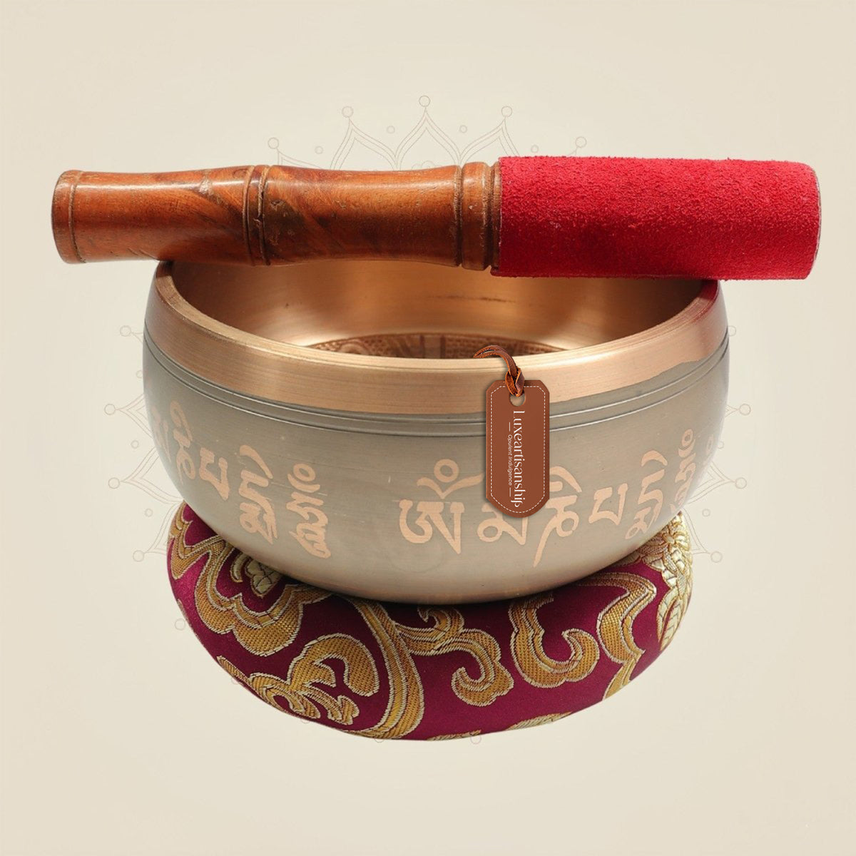 3" Brass Tibetan Healing Sound Meditation Bowl Set with Cushion