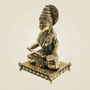 Brass Annapurna Devi Idol with Chowki 3.75 β Symbol of Nourishment - Luxeartisanship