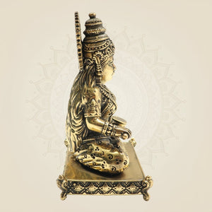Brass Annapurna Devi Idol with Chowki 3.75 β Symbol of Nourishment - Luxeartisanship