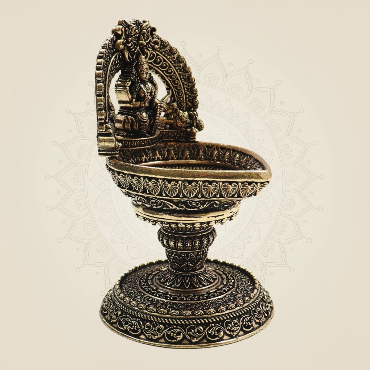 Brass Lakshmi Diya 4.5" – Radiant Symbol of Wealth - Luxeartisanship
