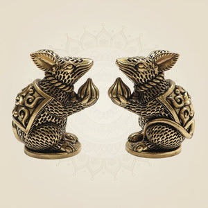 Brass Mushak Pair 3"β Sacred Companion for Ganesh Worship - Luxeartisanship