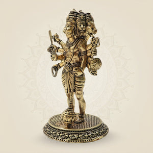 Brass Panchmukhi Hanuman Statue- Luxeartisanship