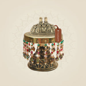 Brass Tirupati Balaji Charan on Chowki 3.5"– Shanku Chakra Namam Form - Luxeartisanship