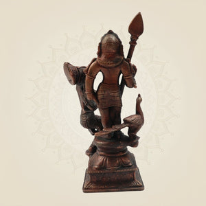 Copper Lord Murugan with DevaSena 6"– Handcrafted Statue of Divine Grace - Luxeartisanship