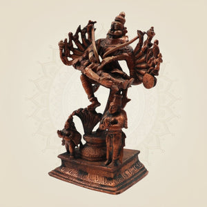Copper Lord Narsimha Idol with Garuda & Prahlada β Handcrafted Pure statue of Protection 6.75" - Luxeartisanship