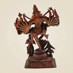 Copper Lord Narsimha Idol with Garuda & Prahlada β Handcrafted Pure statue of Protection 6.75" - Luxeartisanship