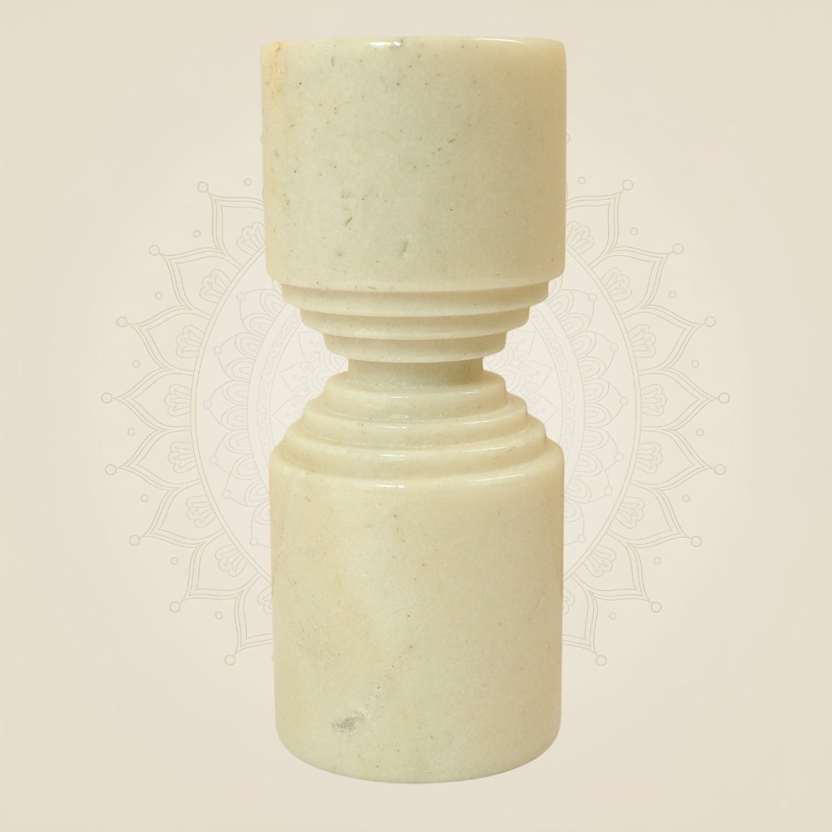 Cream Marble Candle Holder 7 Inch Premium Handcrafted Home Décor Accent - Luxeartisanship