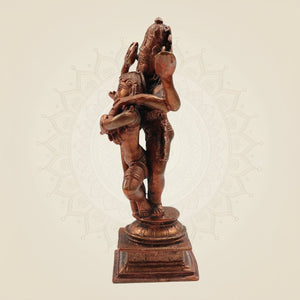 Dancing Shiva Parvati with Naag Idol 6" β Handcrafted Copper Statue of Divine Harmony - Luxeartisanship