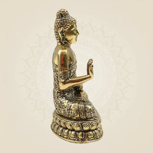 Elegant Brass Buddha Statue 4" - in Meditation Pose for Home - Luxeartisanship