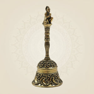 Handcrafted Pure Brass Pooja Bell 4.5" for Temple & Daily Ritual Use - Luxeartisanship