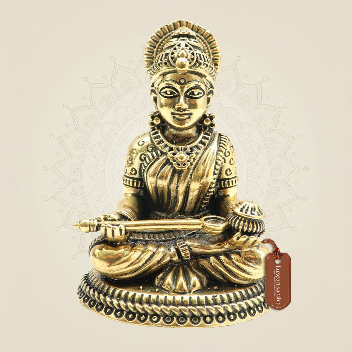 Lightweight Brass Annapurna Devi Idol – Superfine Handcrafted Statue for Puja & Décor 3.25"