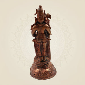 Shiva Parvati Wedding Idol β Handcrafted Copper Statue 6.75" - Luxeartisanship