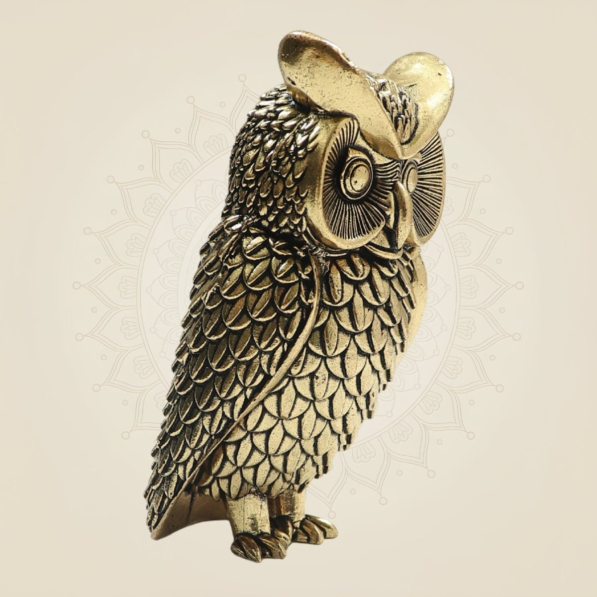 Superfine Brass Owl 4" – Elegant Emblem of Wisdom and Fortune - Luxeartisanship