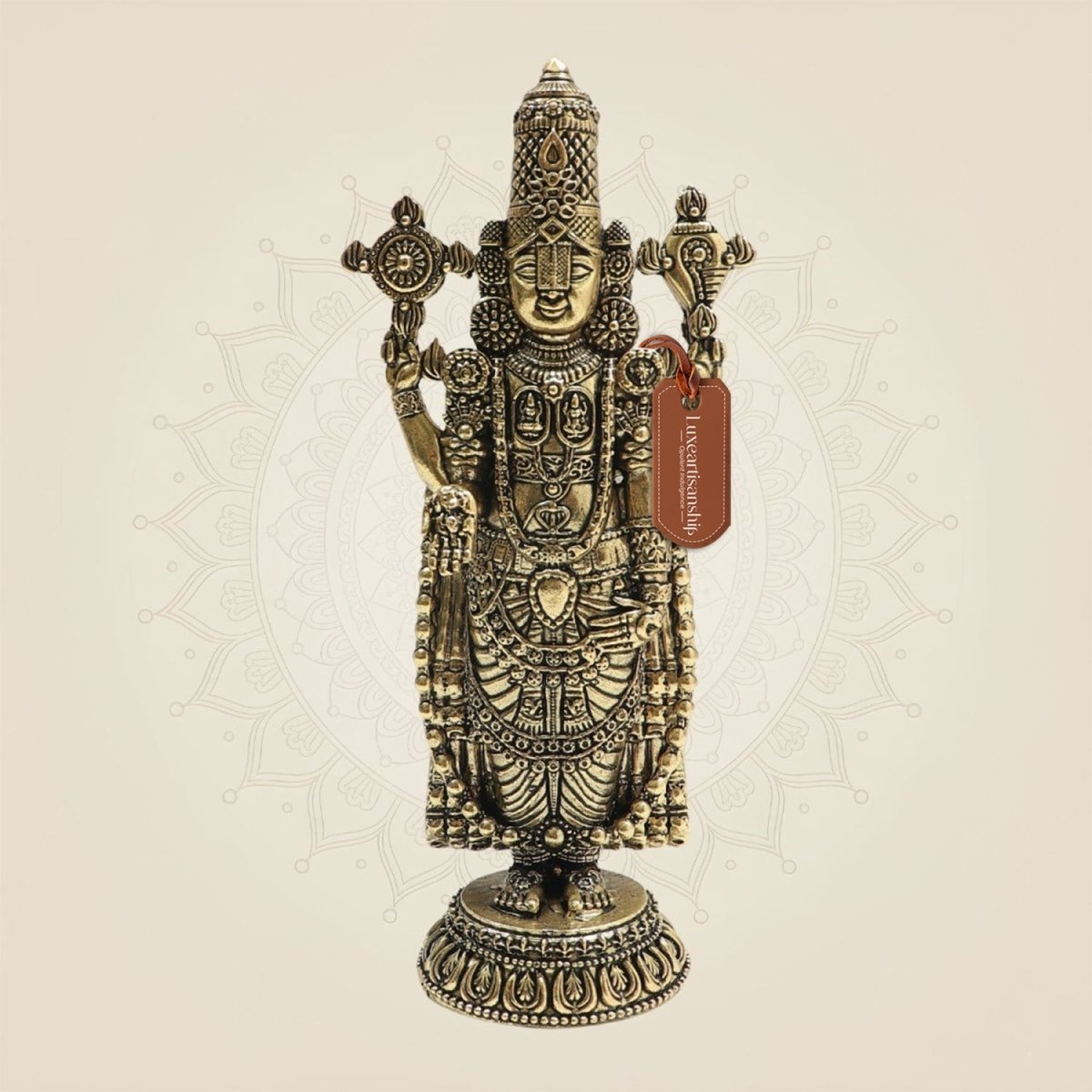 Tirupati Balaji Brass Murti 6.5"– Sacred Presence of Lord Venkateswara