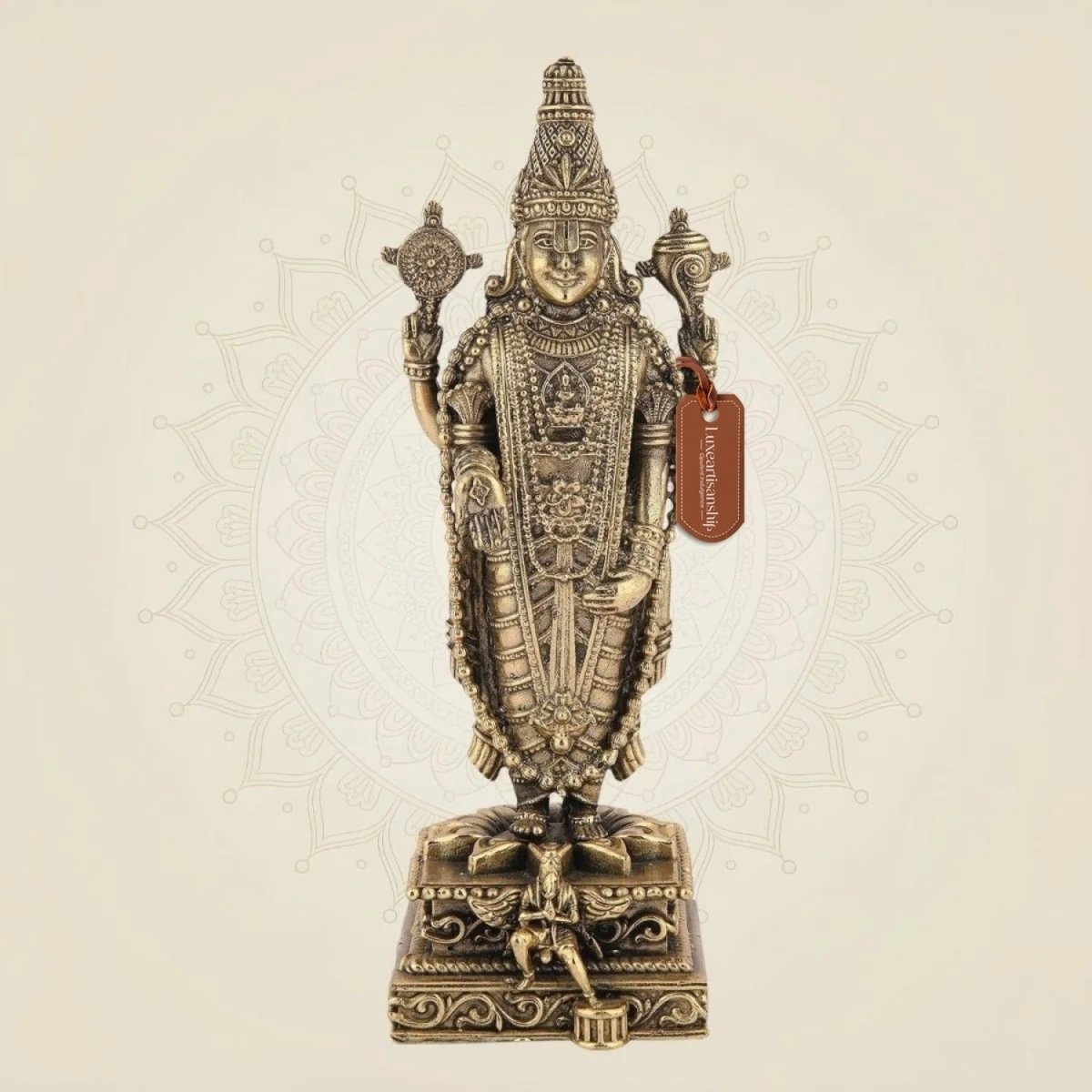 Tirupati Balaji Idol 7.75" – Superfine Pure Brass Murti for Goodness and Wealth