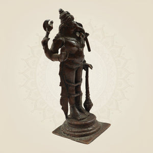 Unique Copper Ganesha Idol – Graceful Standing Statue of Wisdom & Blessings 5.75" - Luxeartisanship