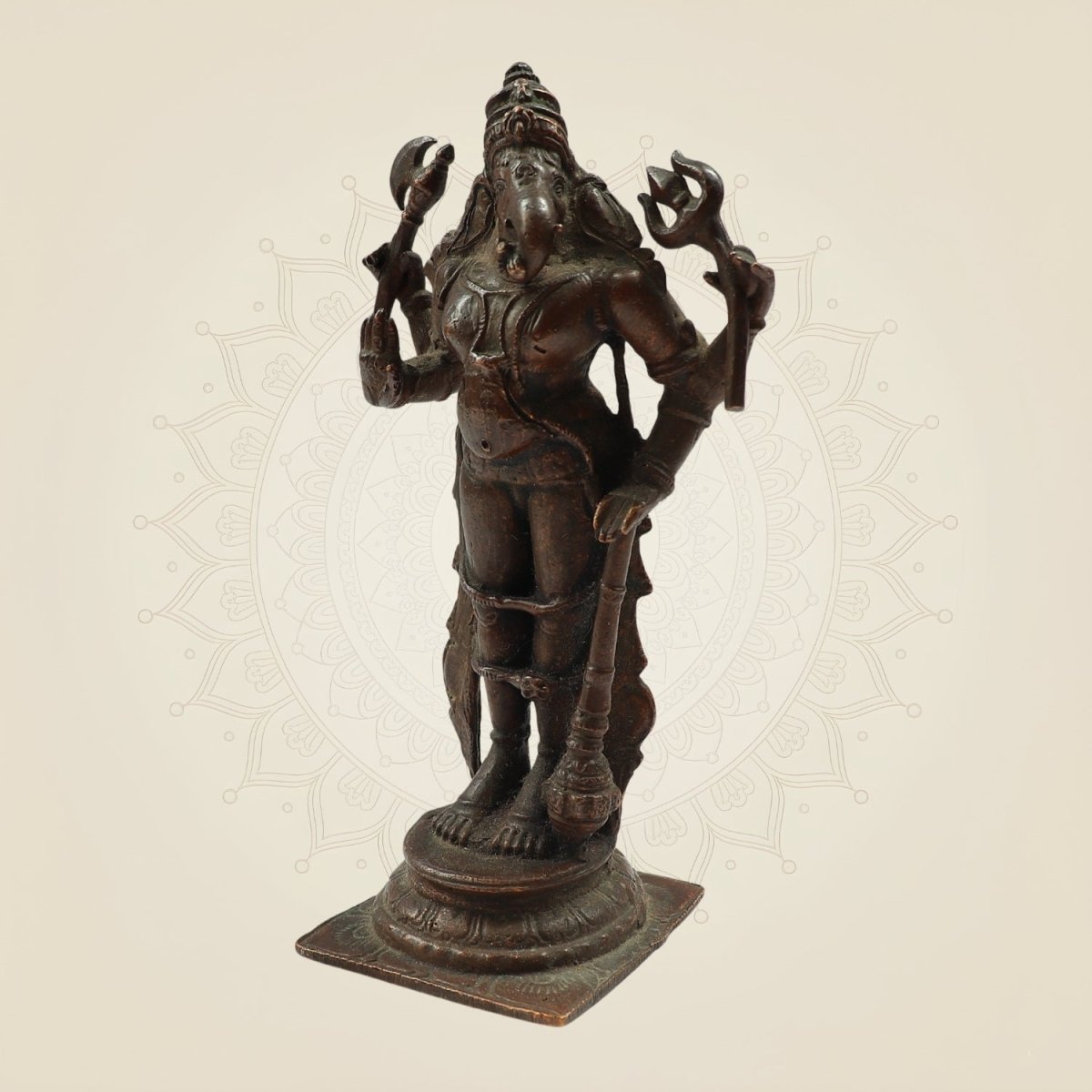 Unique Copper Ganesha Idol – Graceful Standing Statue of Wisdom & Blessings 5.75" - Luxeartisanship