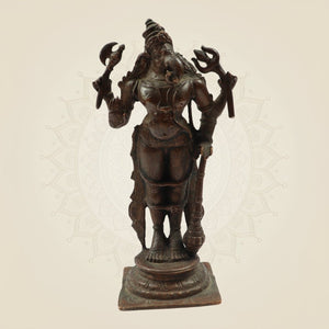 Unique Copper Ganesha Idol – Graceful Standing Statue of Wisdom & Blessings 5.75" - Luxeartisanship