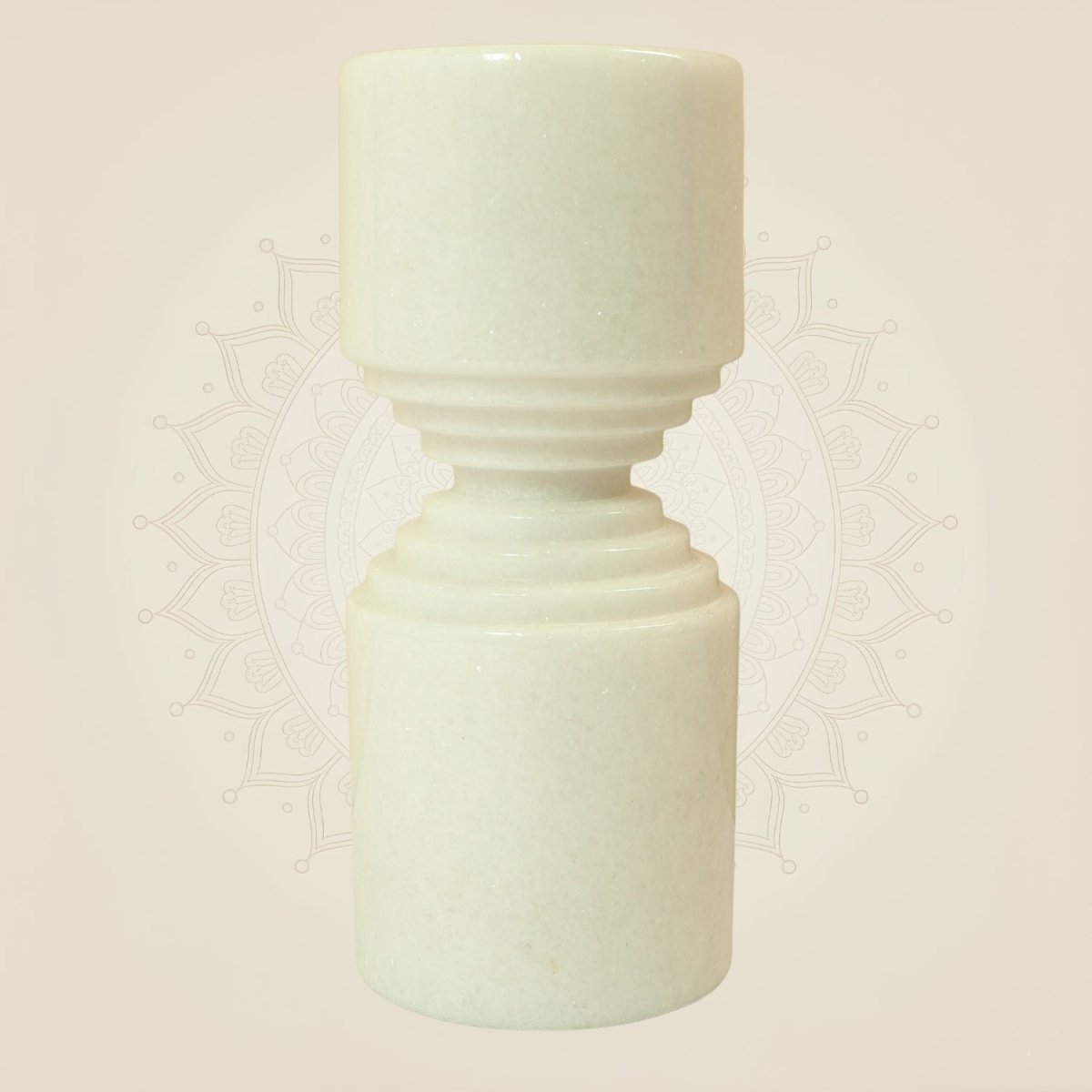 White Marble Candle Holder – Handmade 7 Inch Luxury Candle Stand for Home Décor - Luxeartisanship