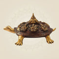 Brass Ashtalakshmi Shree Yantra on Tortoise Figurine 5.75" – Unique Vastu Home Décor