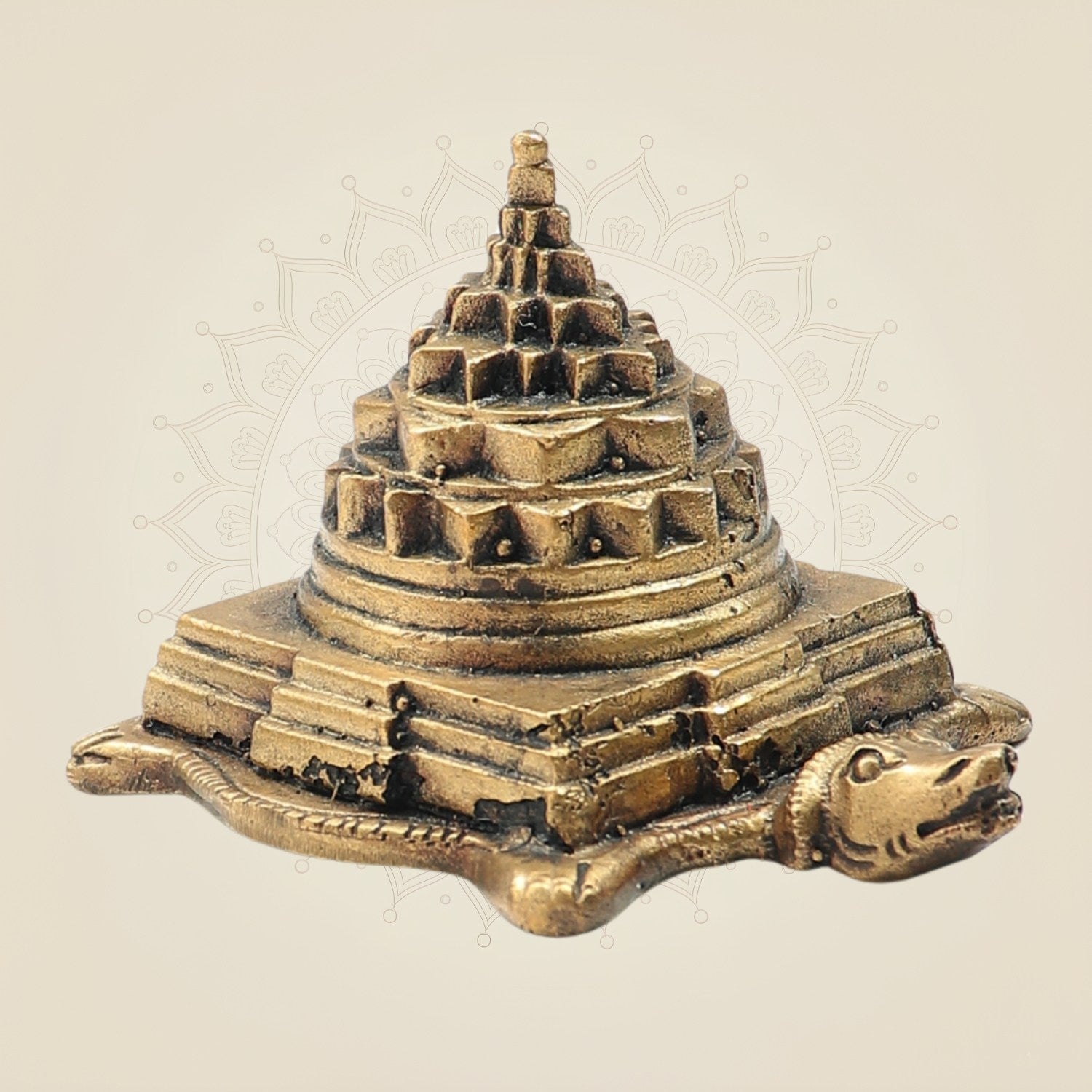 Bronze Tortoise Meru Shri Yantra - Panchaloha Statue