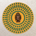 Brass Buddha Wall Face with Round Decorative Frame – 15" Zen Wall Accent
