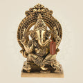 Ganesh Idol on Singhasan 5.75" – Handcrafted Brass Murti for Spiritual Home Decor