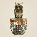 Brass Owl on Chowki for Placement with Lakshmi ji Vahan 7.5"