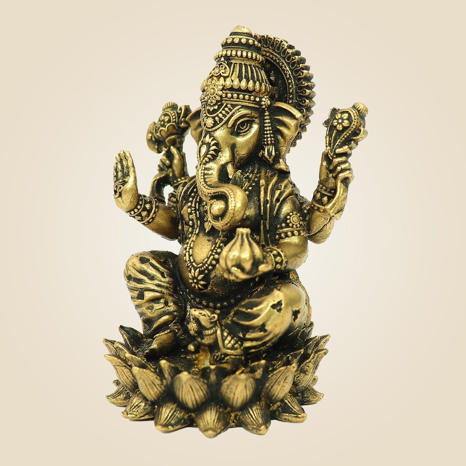 3" Lord Ganesha Bronze Idol – Auspicious Divine Murti for Mandir