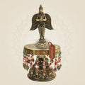 7" Brass Garuda on Chowki Suitable for Home Temple Placement