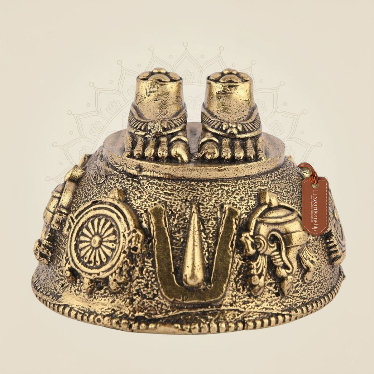 Balaji Charan Paduka 1.5" – Pure Brass Tirupati Feet for Goodness in Home & Vastu