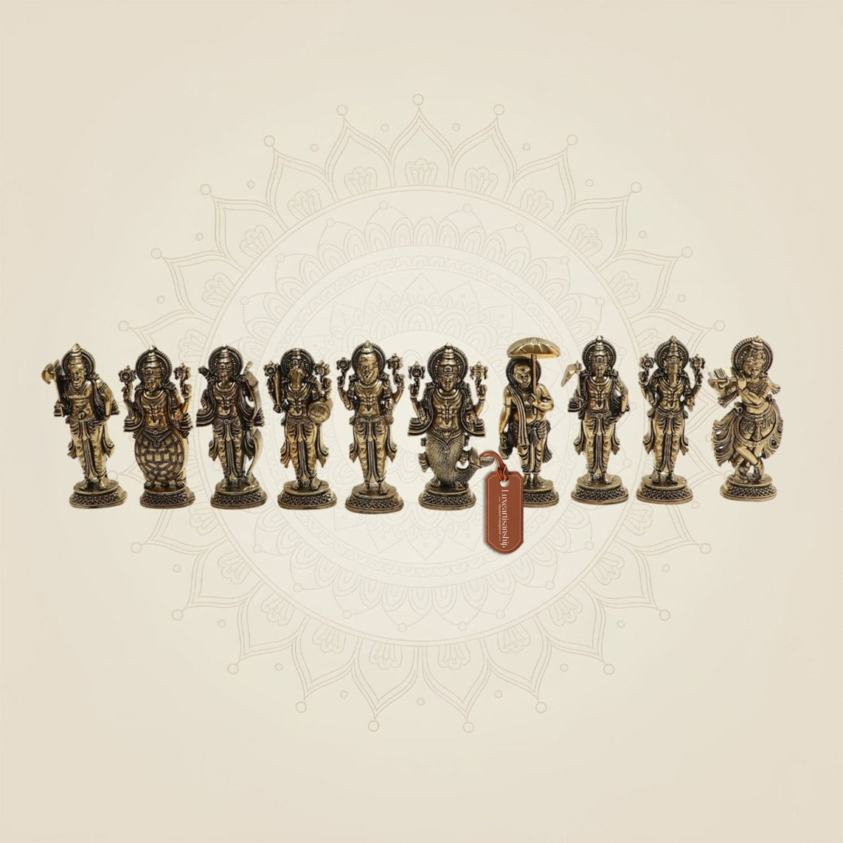 Brass Dasavatharam Set 4.25"– Complete Collection of Vishnu’s Ten Avatars