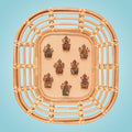 Ashta Lakshmi Brass Wall Hanging • Bamboo Frame Spiritual Décor -19"