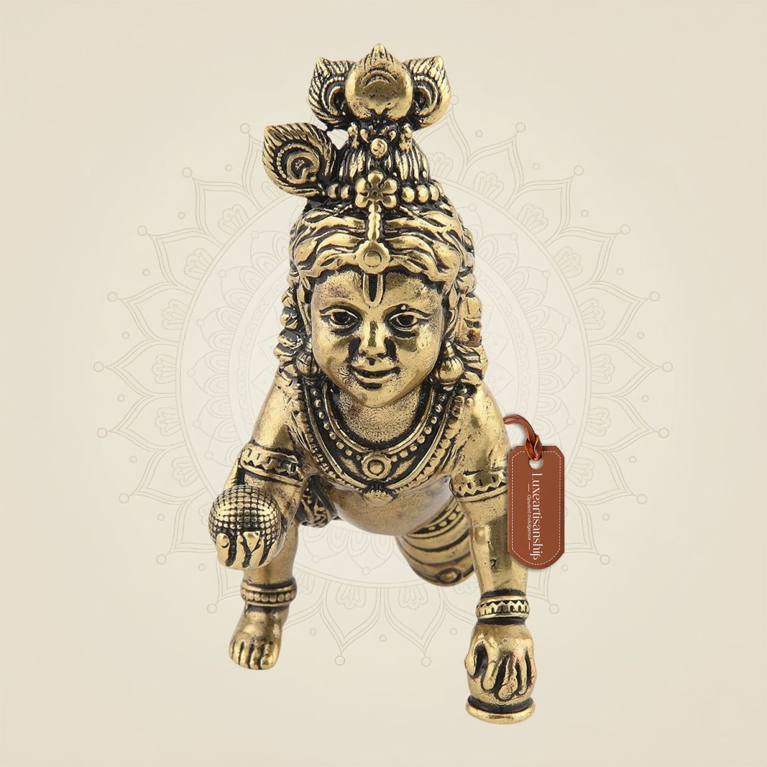 Kanha Ji Brass Idol - 3 Inch Handcrafted Murti for Wealth & Positivity