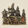 5inch Brass Shiva Parivar Murti with Ganesha and Kartikeya for Pooja & Home Decor