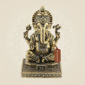 Ganesha Brass Idol on Platform 4.5"– Handcrafted Divine Sculpture
