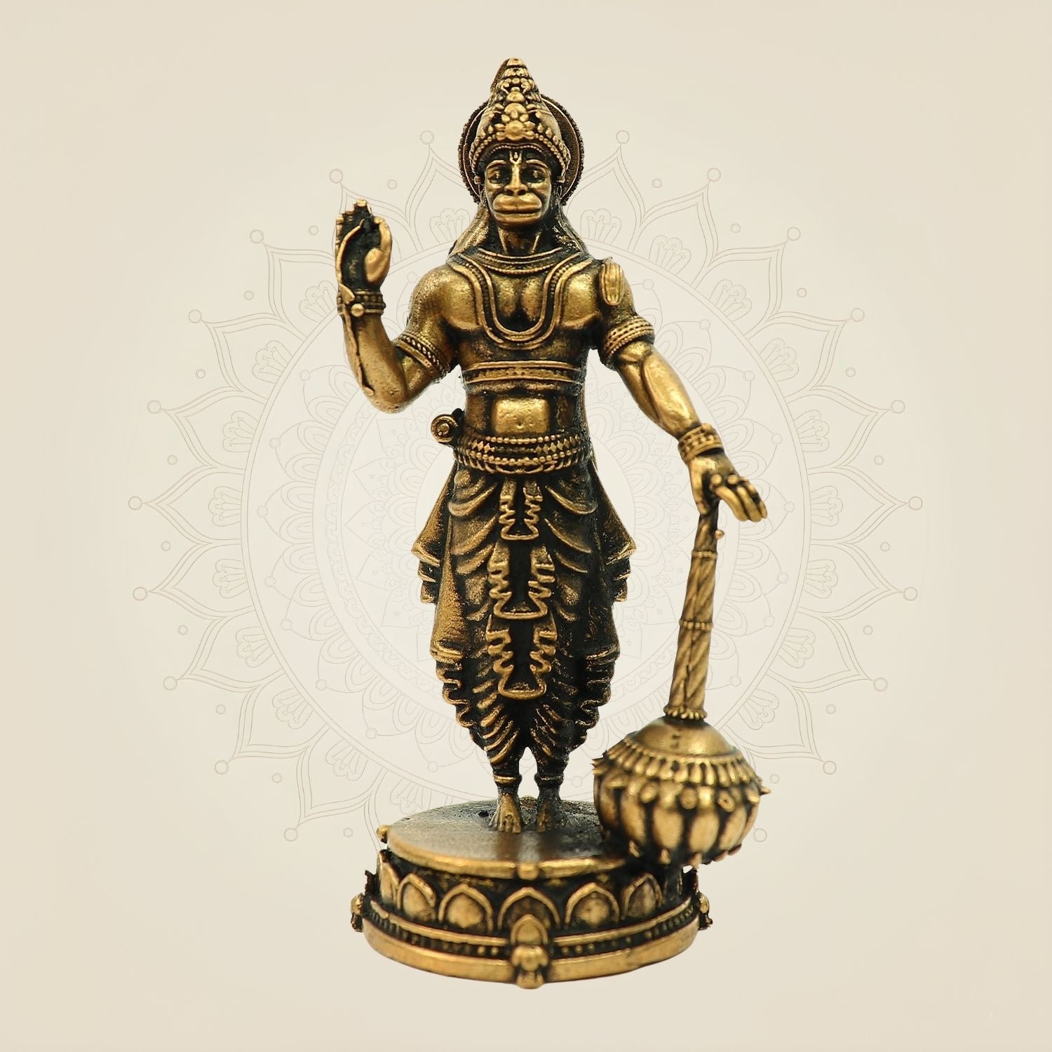 Standing Hanuman Bronze Idol – 3" Powerful Murti for Pooja & Gift