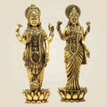 Brass Lakshmi Narayan Idol 10.5″ – Superfine Standing Vishnu Lakshmi Statue