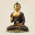 Brass Tibetan Medicine Buddha Idol – Unique Healing Spiritual Statue 11.5"