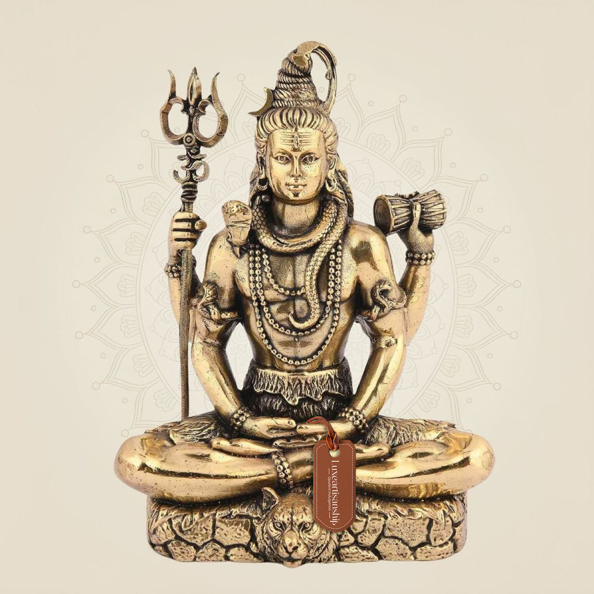 Lord Shiva Idol in Meditative Pose – 5" Pure Brass Statue Handcrafted & Spiritual Decor