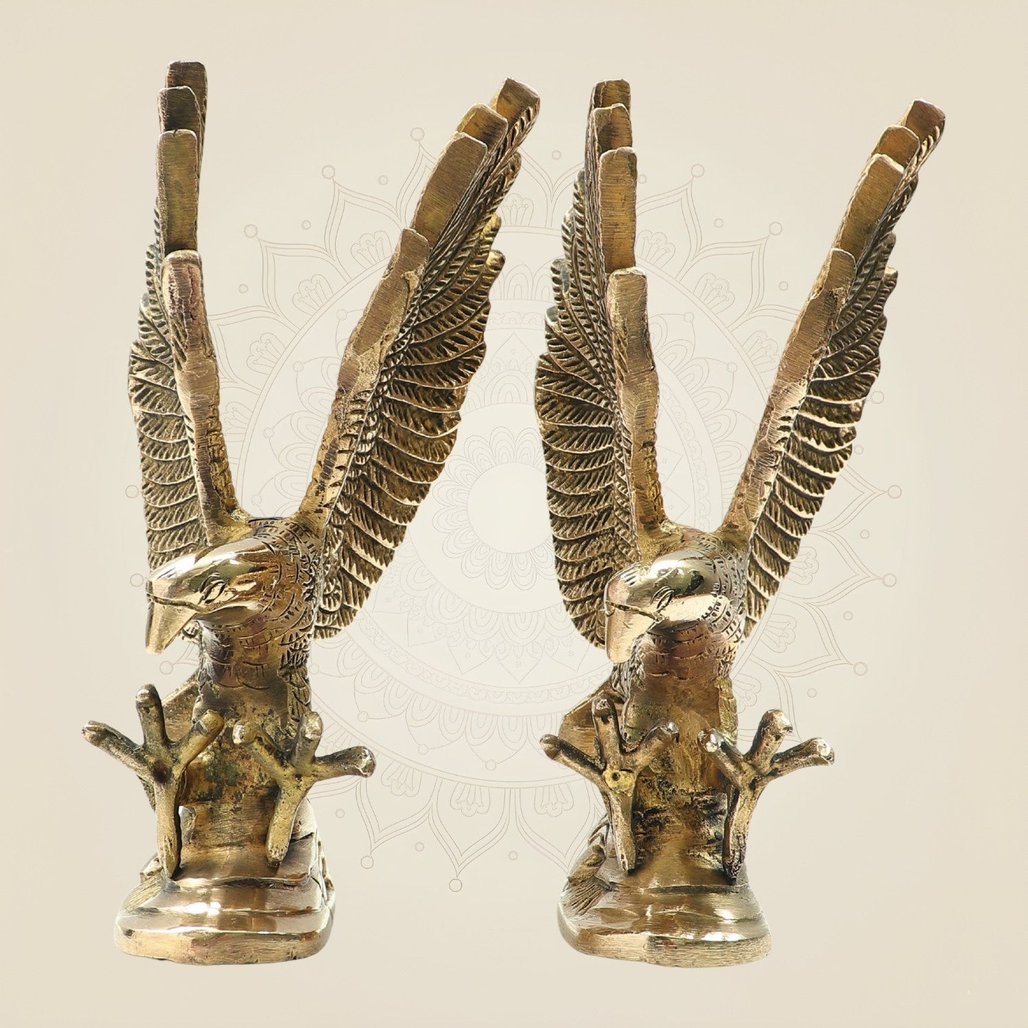 Brass Eagle Pair Showpiece Sculpture